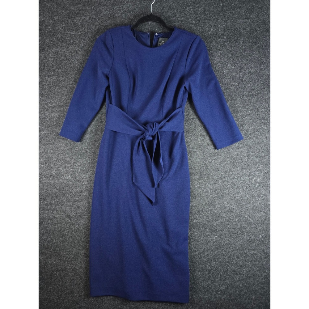Adrianna Papell Women's Royal Blue Ponte Sheath Work Cocktail Dress Size 2